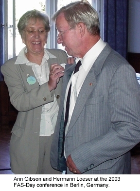 Ann Gibson and Hermann Loeser at the 2003 FAS-DAY conference in Berlin, Germany.