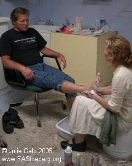 Picture of parent getting a pedicure.