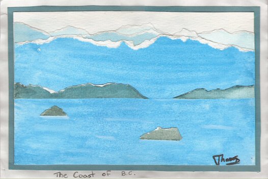 A view of the British Columbia coast, created by Thomas Lutke, age 14